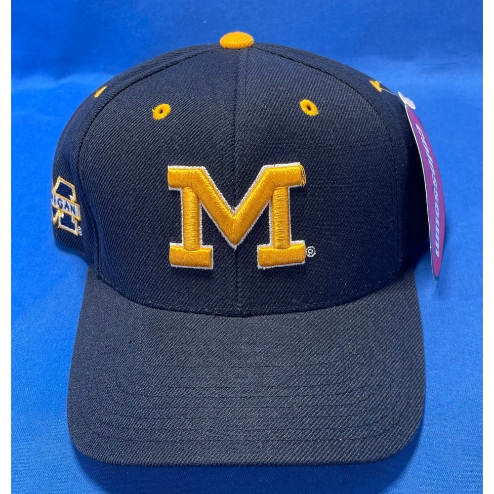 Zephyr Michigan Wolverines Stretch Fit Hat Cap Navy Blue NCAA NWT